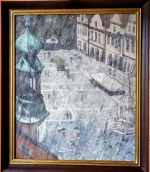 Třeboňské náměstí za deště - 1501 