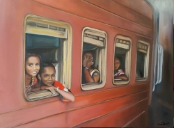 Momentka ze srílanského vlaku 