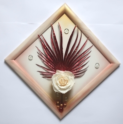 Květina z přírodního materiálu 3D - 1442 