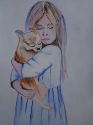 Děvče s psíkem - 1528 